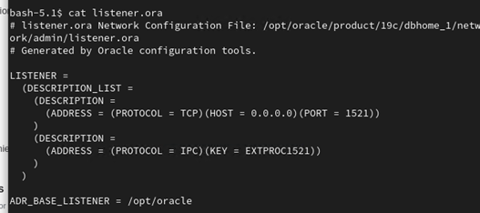 LINUX LISTENER ORA DEFAULT