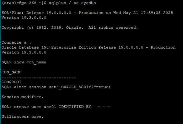 LINUX SQL USER CREATION